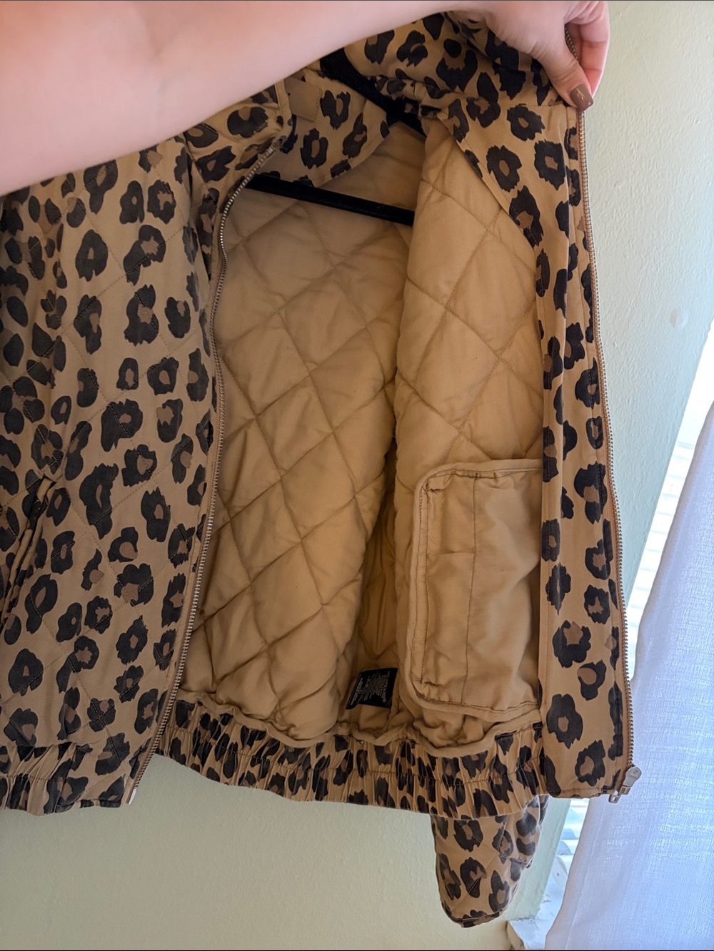 Blank NYC Leopard Print Puffer Jacket - Tan/Black - Picture 14 of 15